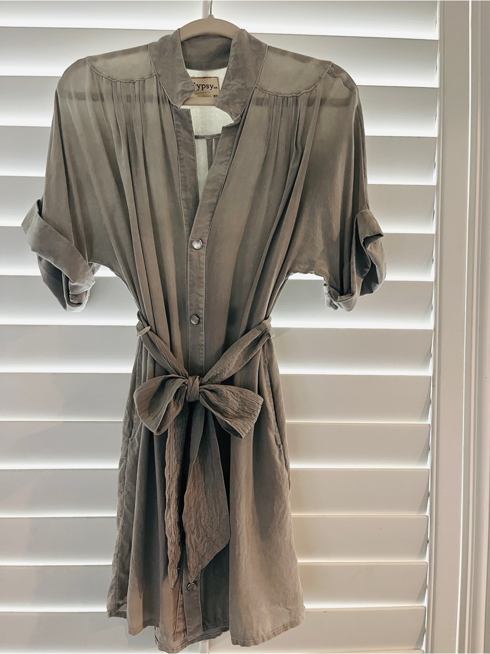 SILK 100% Gypsy 05 Button-Front with Tie Waist